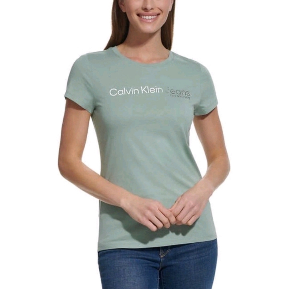 Calvin Klein Jeans Women's Green T-Shirt